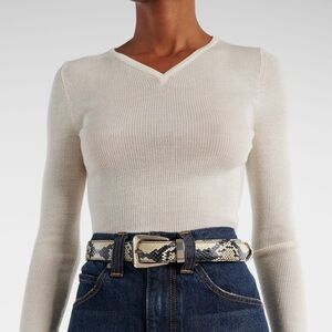 KHAITE Bruno Snake-Effect Leather Belt